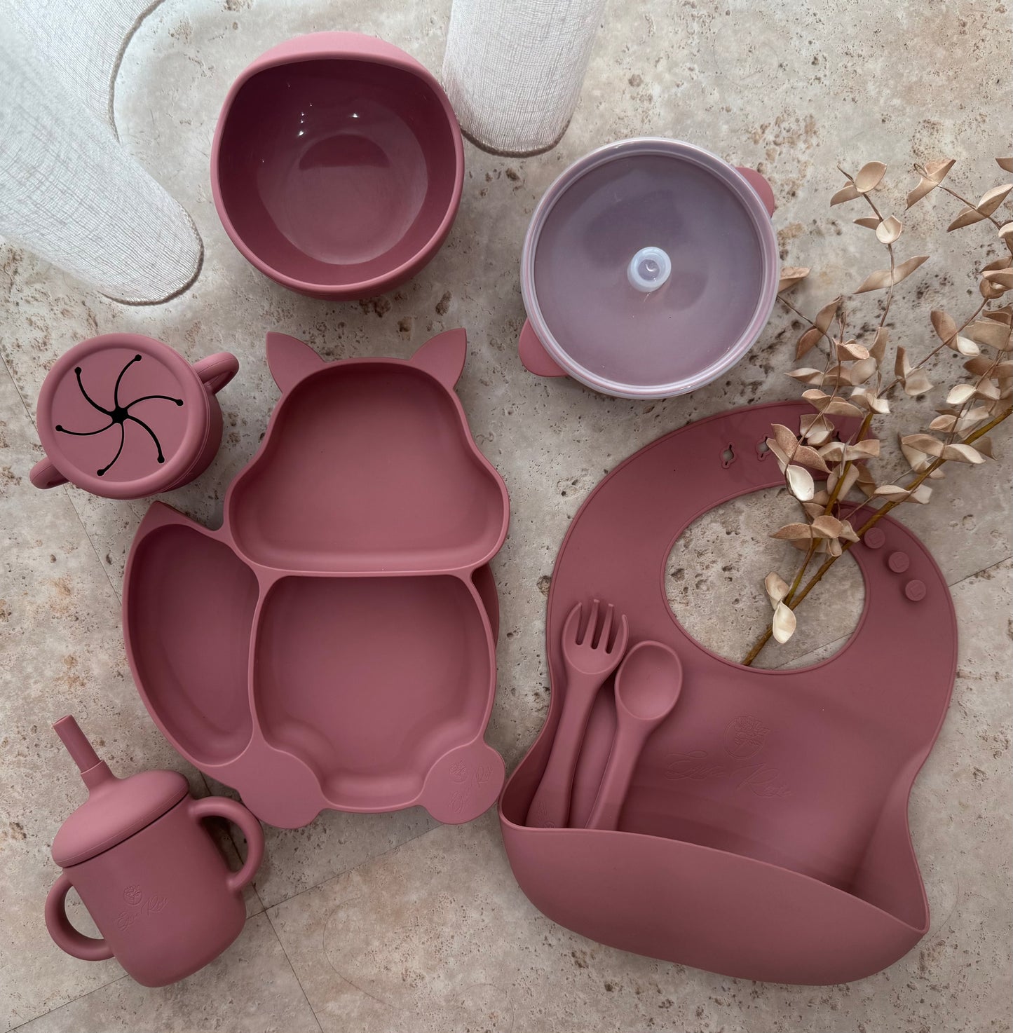 Adorable Fox Silicone Feeding Set