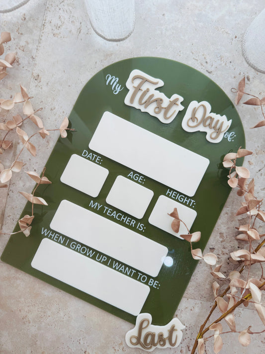 First/Last Day Boards