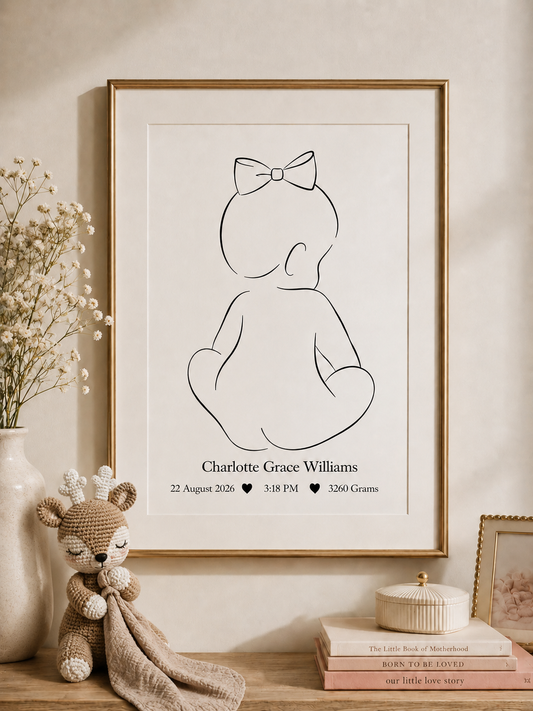 Personalised Birth Poster | A3 Baby Birth Print Only | Custom Newborn Keepsake